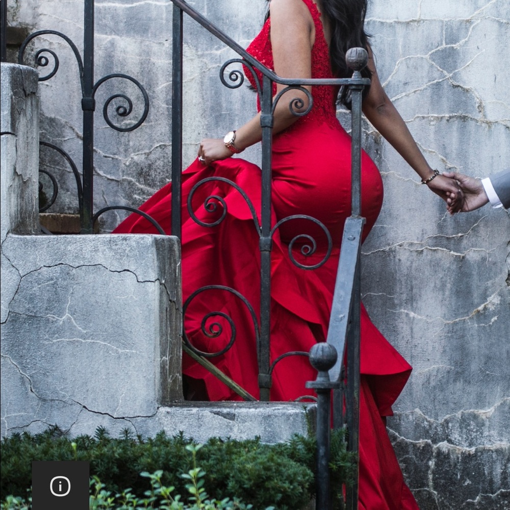 Red Ruffle Dress - Picture 2 of 4